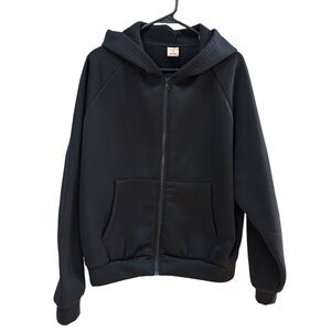 Forever 21 Men’s Black Color Hooded Jacket with Fleece Lining & Pockets Size M